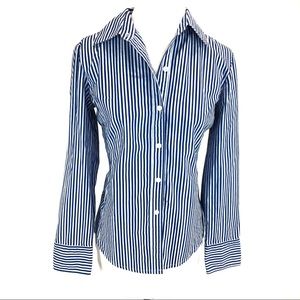 CAbi button down shirt blue stripes - M